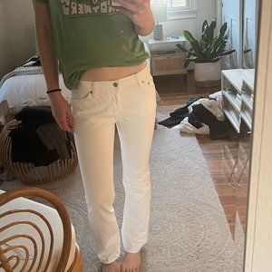 Low Rise White Jeans